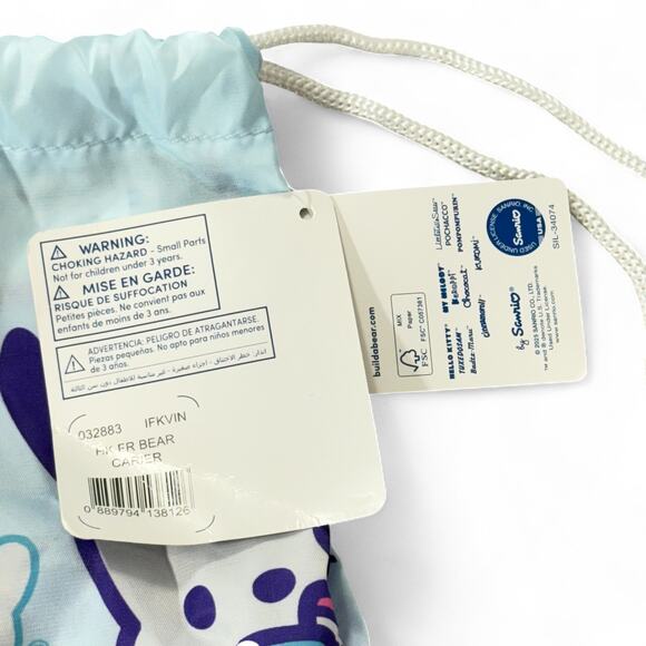 NWT Build a Bear Workshop Hello Kitty & Friends‎ Carrier Bag Backpack Drawstring - Picture 5 of 5